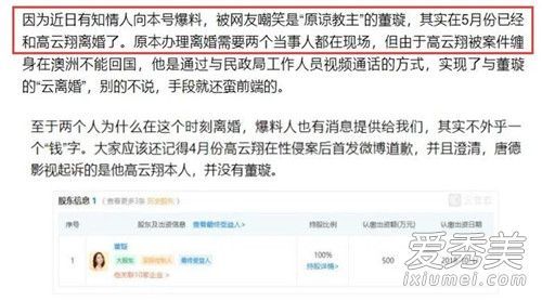 曝董璇高云翔离婚怎么回事?董璇高云翔离婚什么时候?