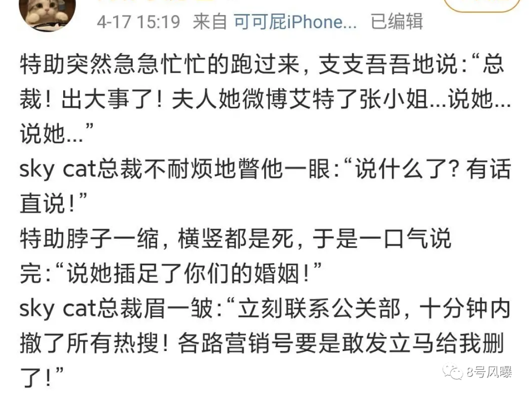 天猫总裁夫人喊话张大奕说了什么 疑似破坏高管的家庭当小三