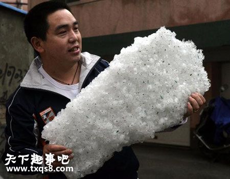 世界上最大的冰雹图片,下冰雹砸车视屏和图片