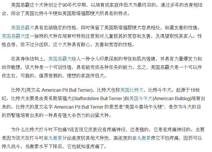 恶霸犬是什么犬的后代?恶霸犬和比特犬有什么区别