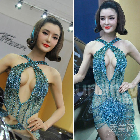 胸器来袭!乳神车模露点走光PK事业线