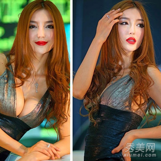 胸器来袭!乳神车模露点走光PK事业线