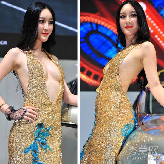 胸器来袭!乳神车模露点走光PK事业线