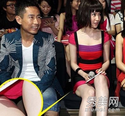 刘亦菲抛清纯形象 穿超短裙走光露底