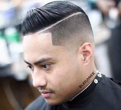 头发一道杠怎么理 男生侧背头一道杠发型