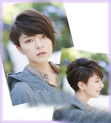 女士短发小花烫不等式 超短发不等式烫发图片