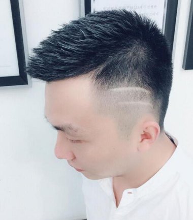 男士短发一道杠 中国人一道杠发型