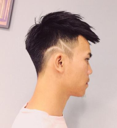 男士短发一道杠 中国人一道杠发型