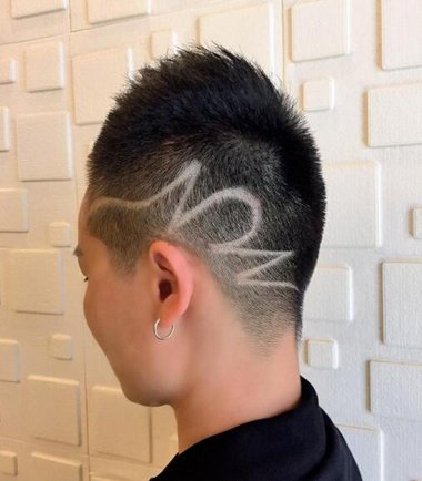 男士短发一道杠 中国人一道杠发型